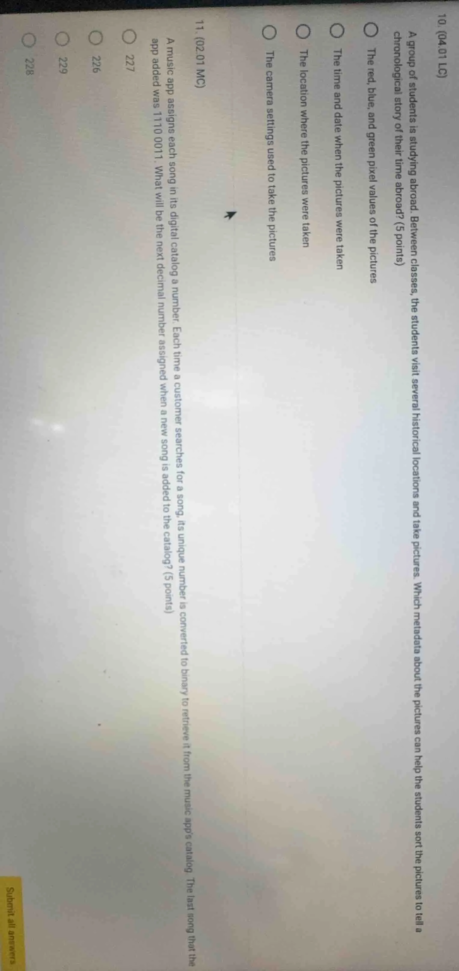 10. (04.01 lc) a group of students is studying abroad. between classes,…