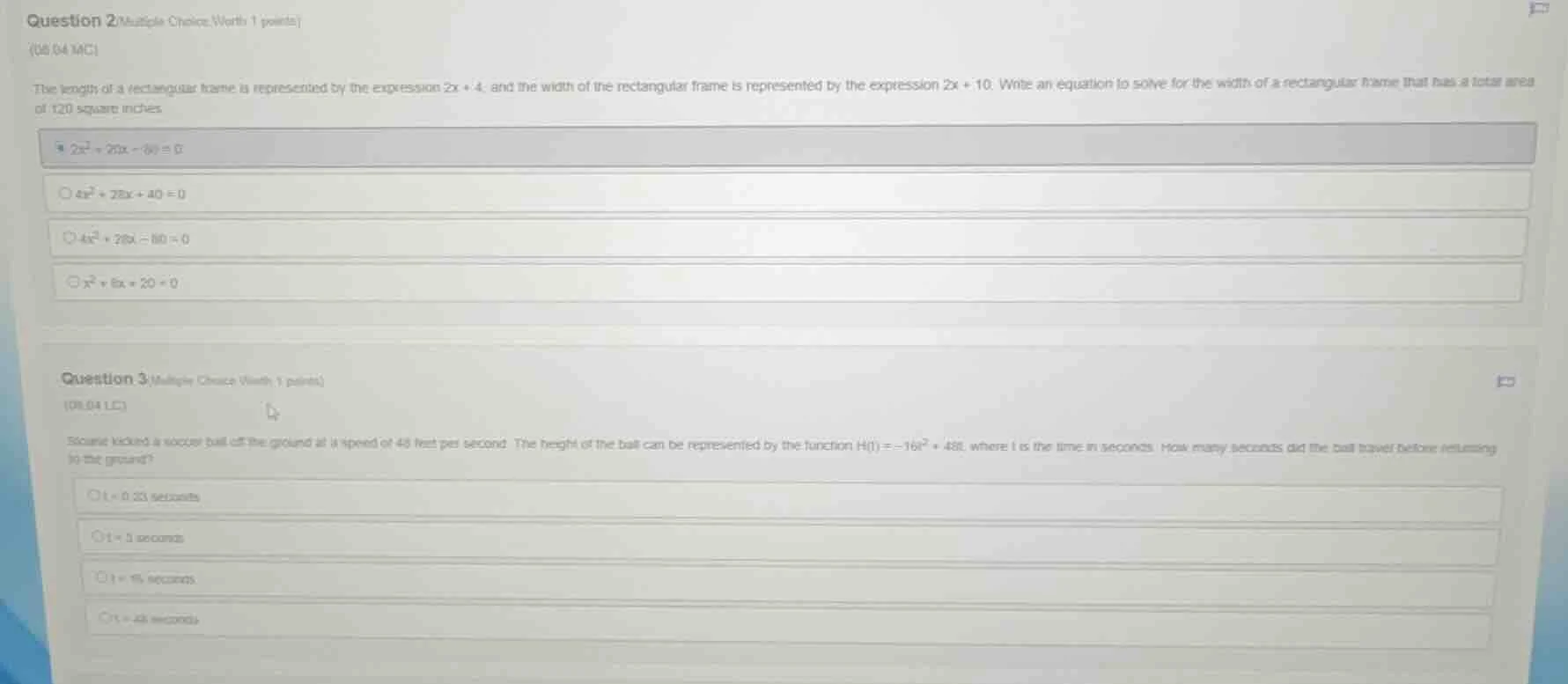 question 2 (multiple choice, worth 1 points)\\(\\(08.04\\) mc)\\the len…