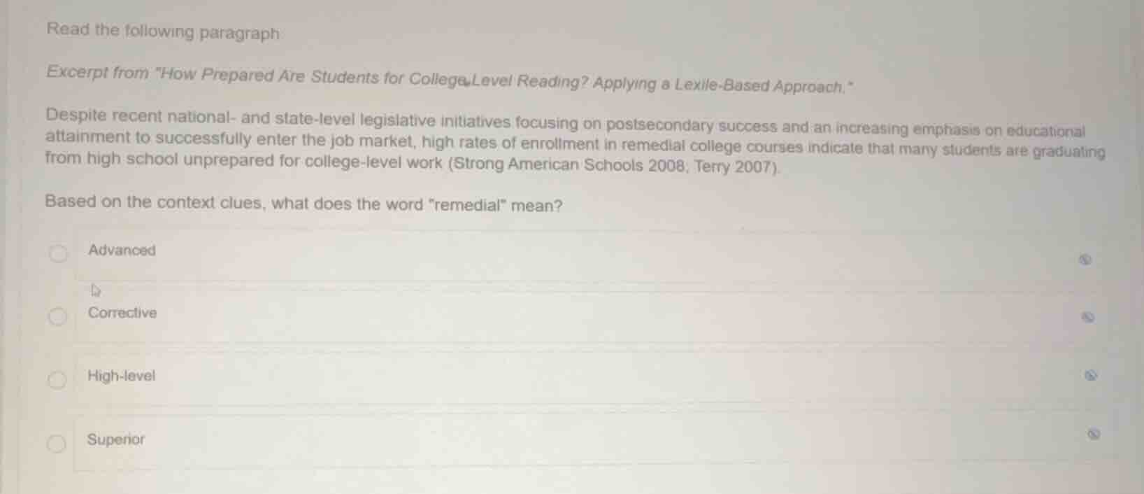 read the following paragraph excerpt from \how prepared are students fo…