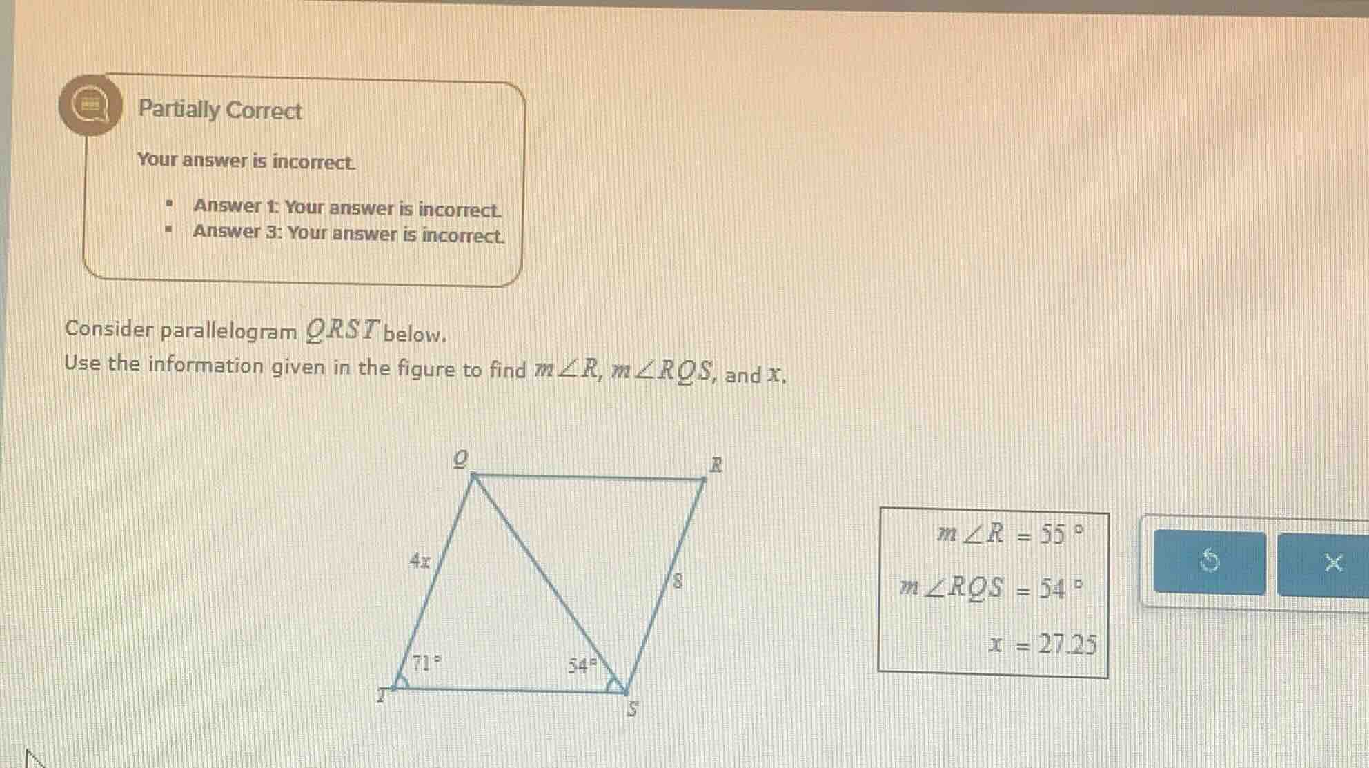 partially correct your answer is incorrect. - answer 1: your answer is …