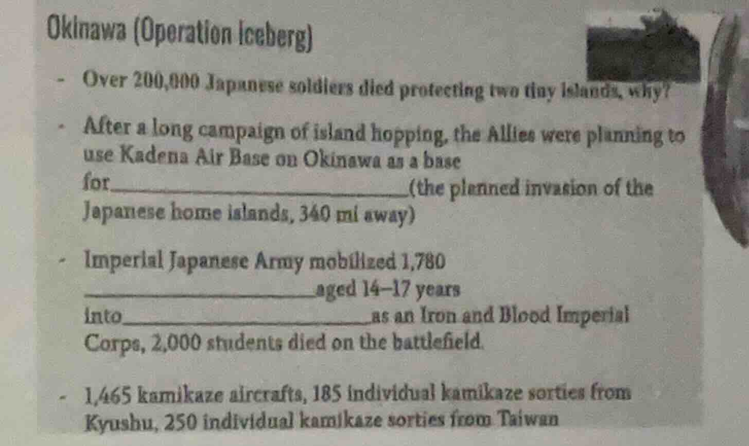 okinawa (operation iceberg) - over 200,000 japanese soldiers died prote…