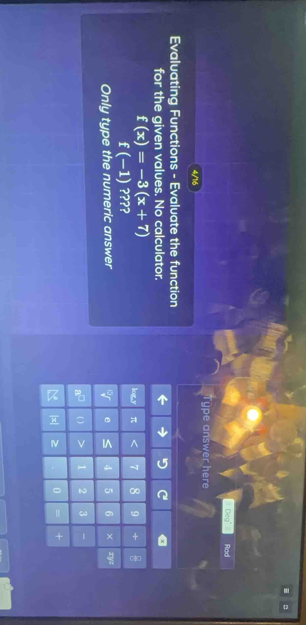 evaluating functions - evaluate the function for the given values. no c…