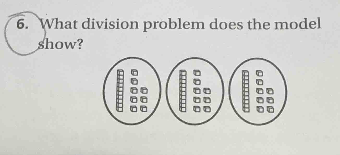 6. what division problem does the model show?