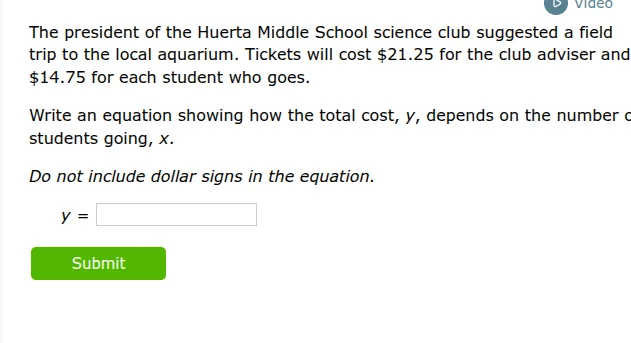 the president of the huerta middle school science club suggested a fiel…
