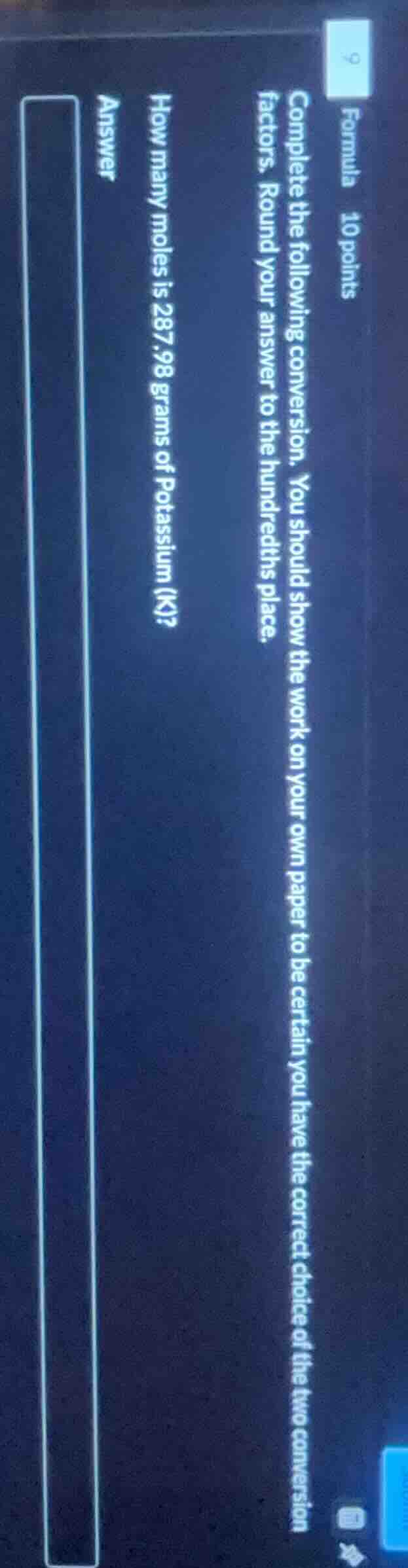 formula 10 points complete the following conversion. you should show th…