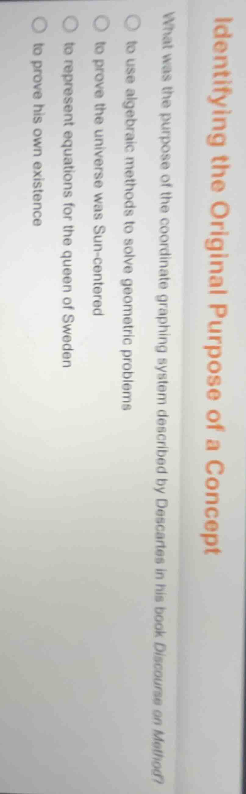 identifying the original purpose of a concept what was the purpose of t…