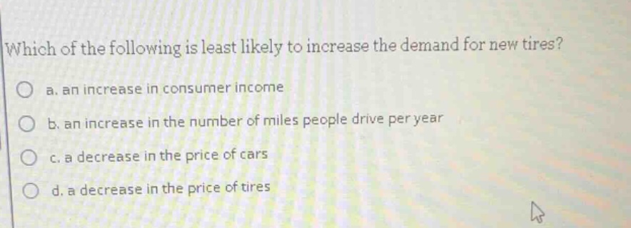 which of the following is least likely to increase the demand for new t…