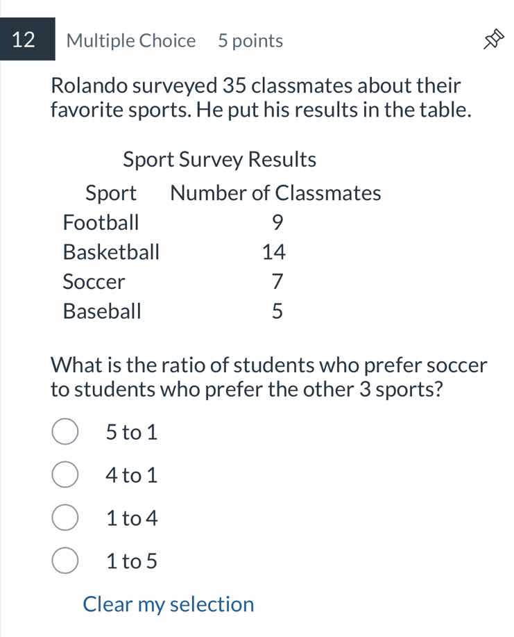 12 multiple choice 5 points rolando surveyed 35 classmates about their …