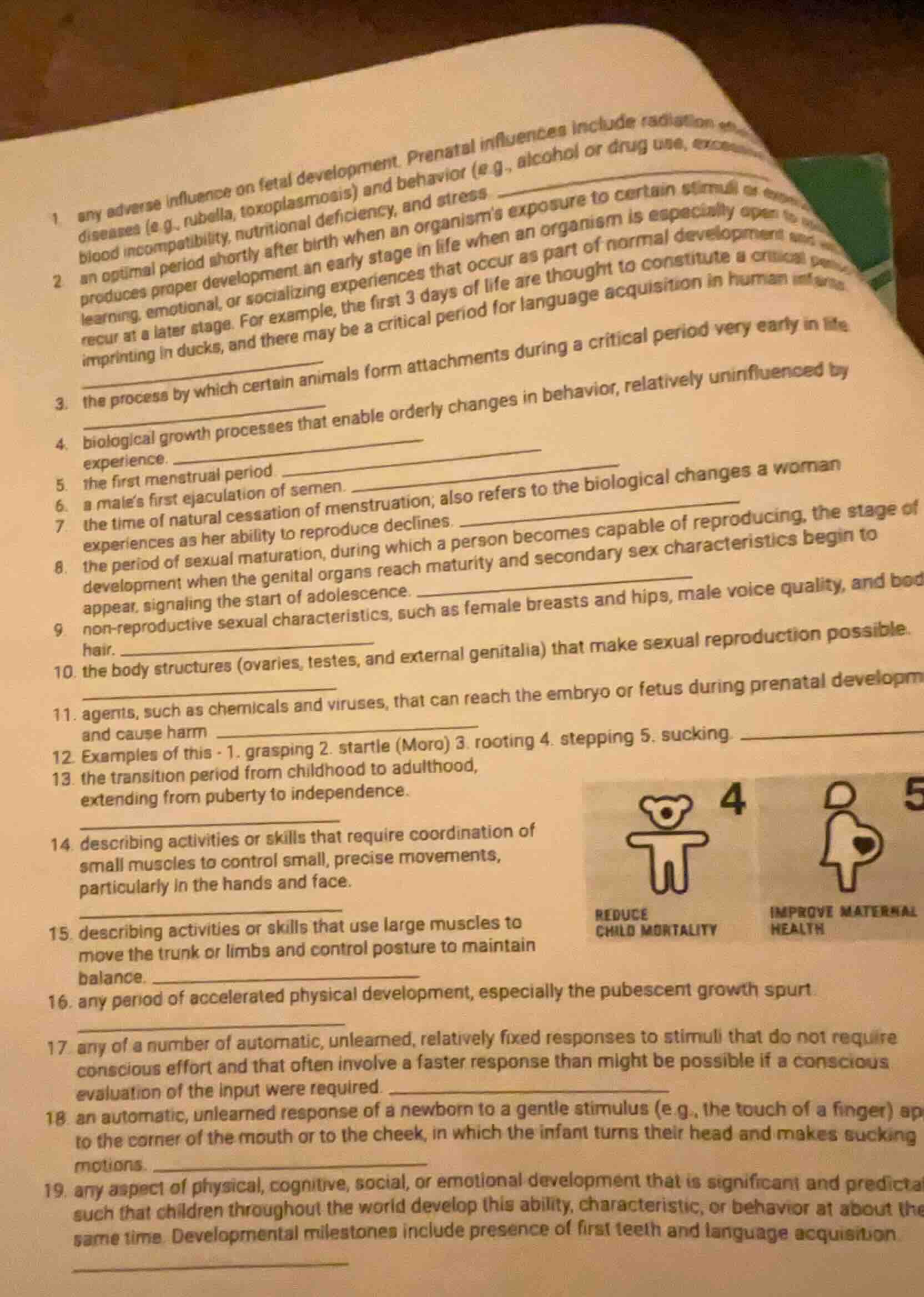 1 any adverse influence on fetal development. prenatal influences inclu…