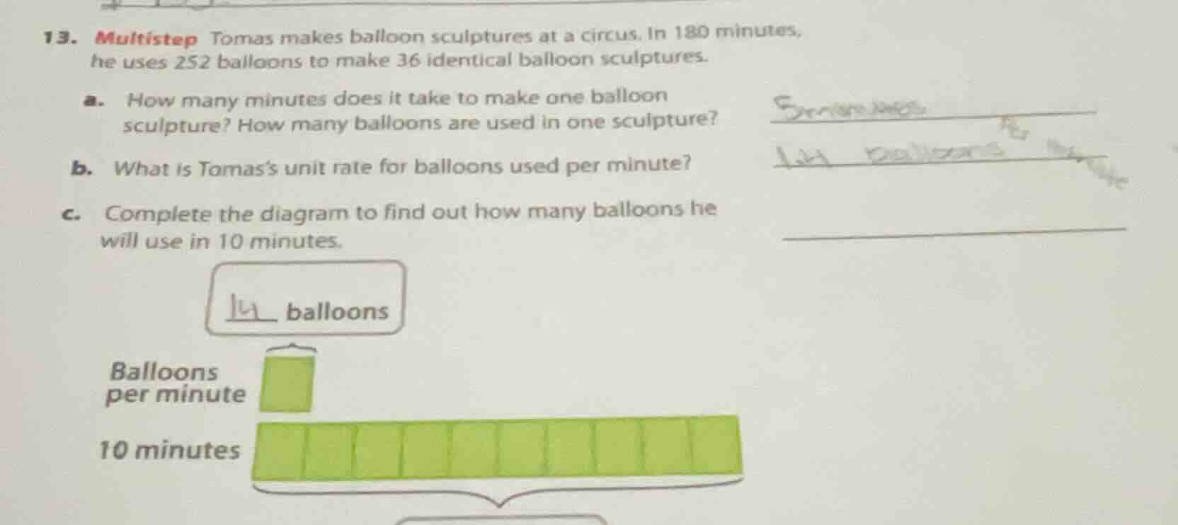 13. multistep tomas makes balloon sculptures at a circus. in 180 minute…