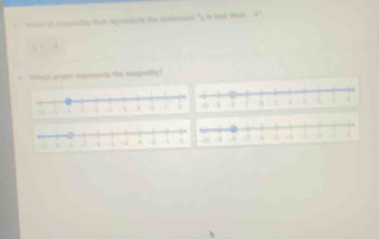 a. write an inequality that represents the statement \x is less than or…