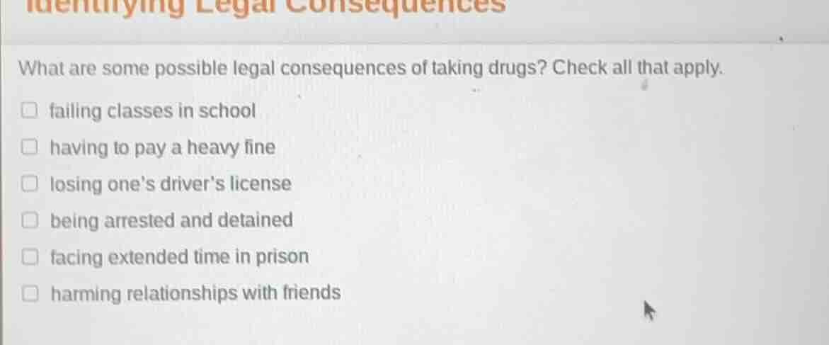 identifying legal consequences what are some possible legal consequence…