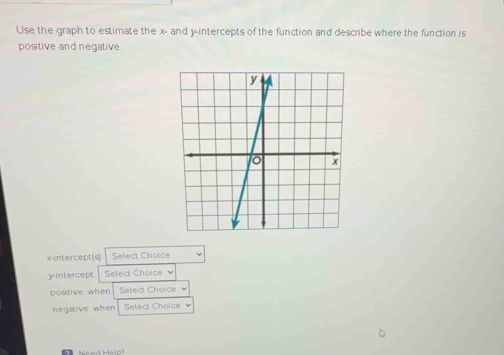 use the graph to estimate the x- and y-intercepts of the function and d…