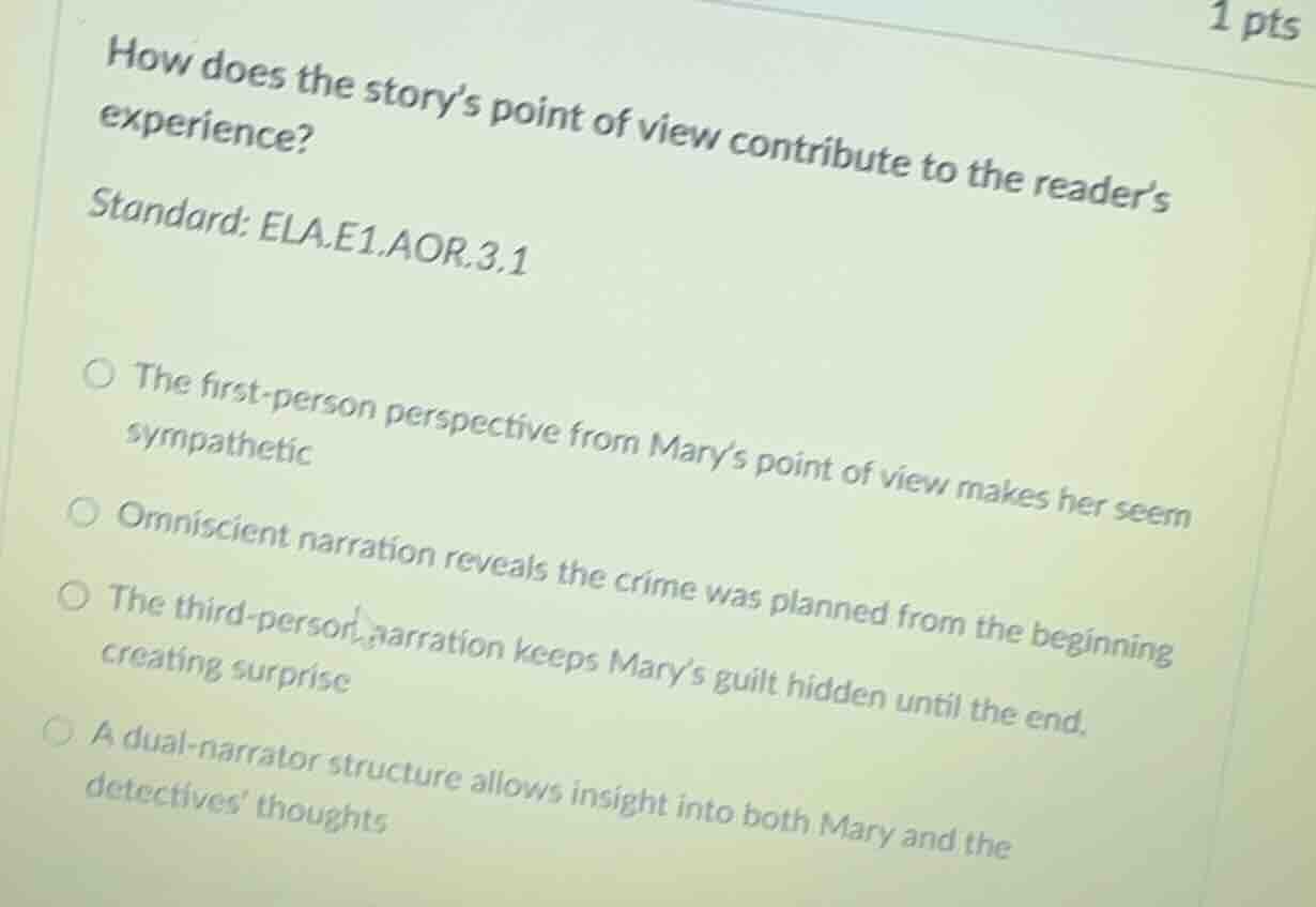 how does the storys point of view contribute to the readers experience?…
