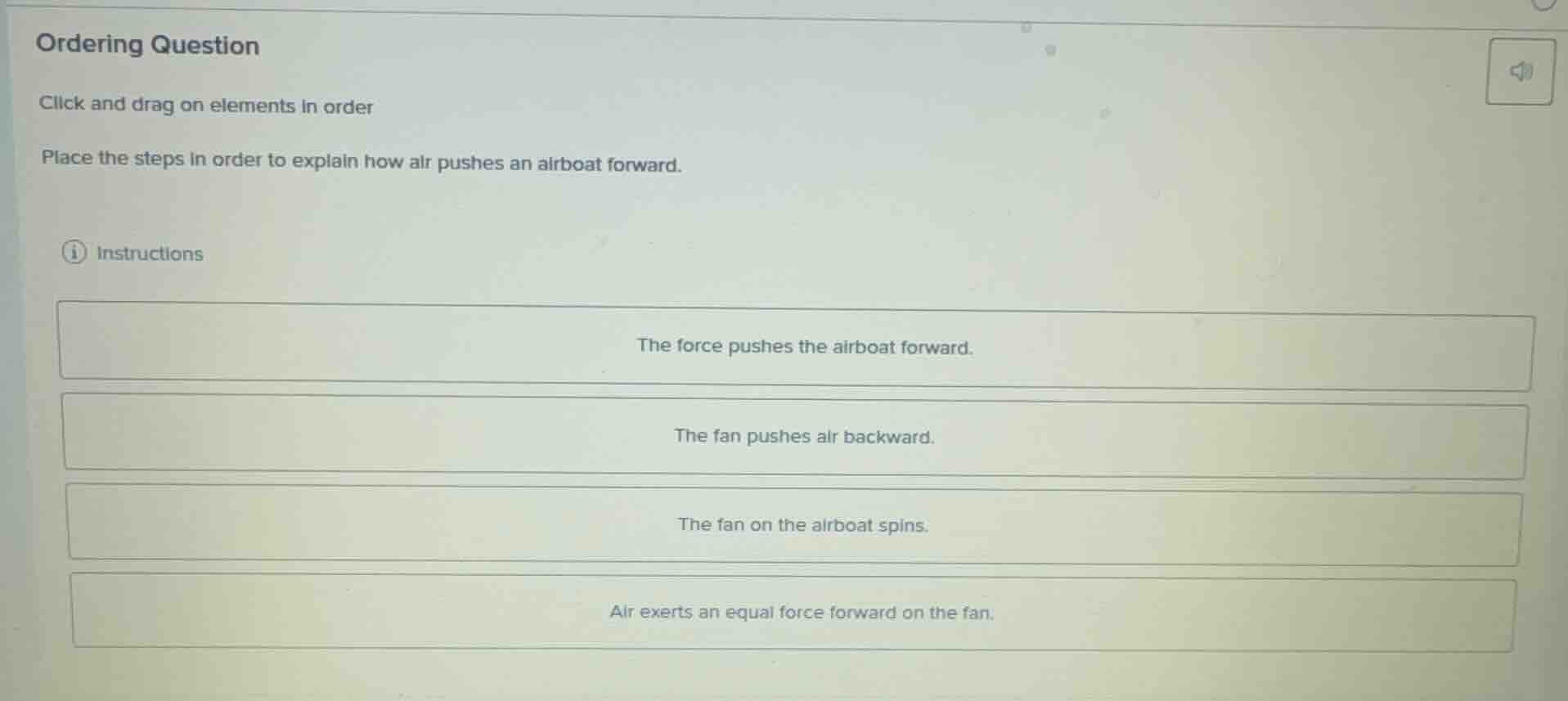 ordering question click and drag on elements in order place the steps i…
