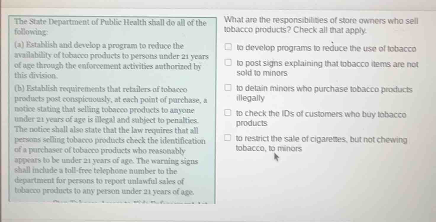 the state department of public health shall do all of the following: (a…