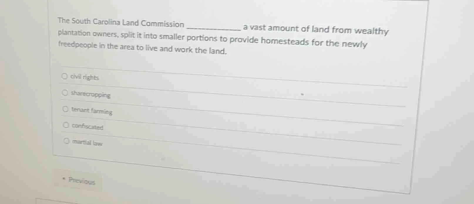 the south carolina land commission __________ a vast amount of land fro…