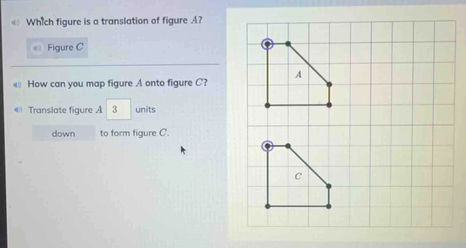 which figure is a translation of figure a? figure c how can you map fig…