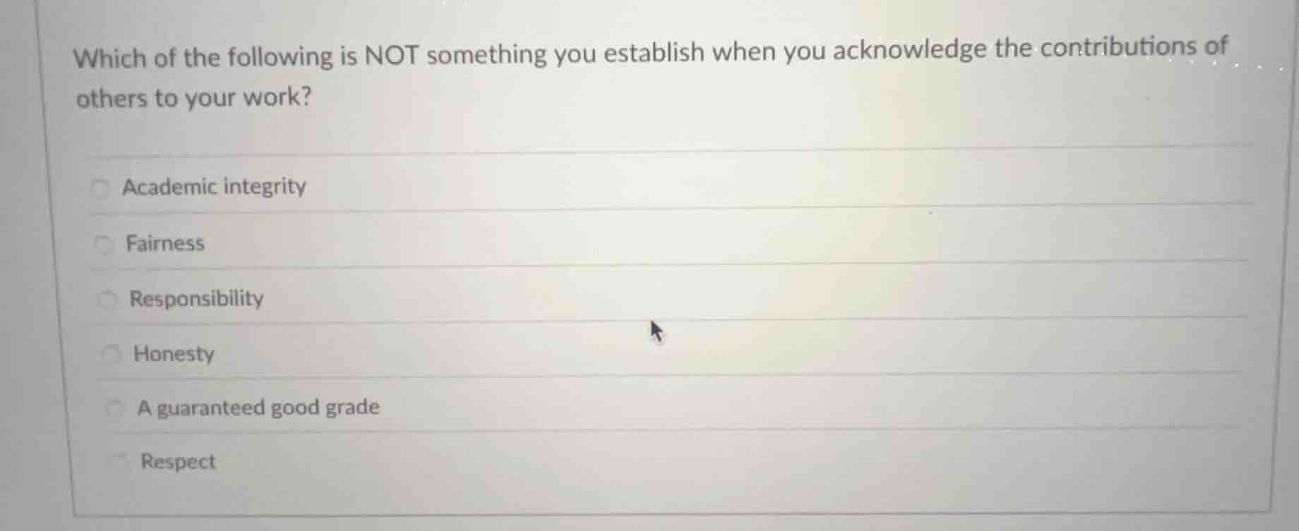 which of the following is not something you establish when you acknowle…