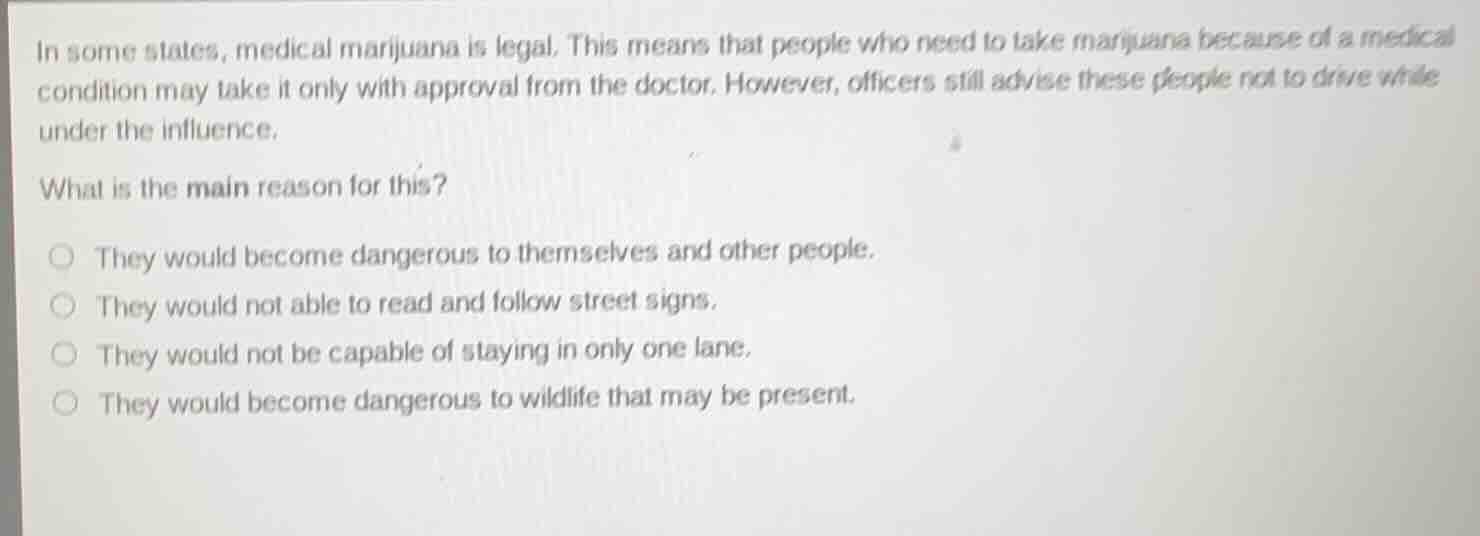 in some states, medical marijuana is legal. this means that people who …