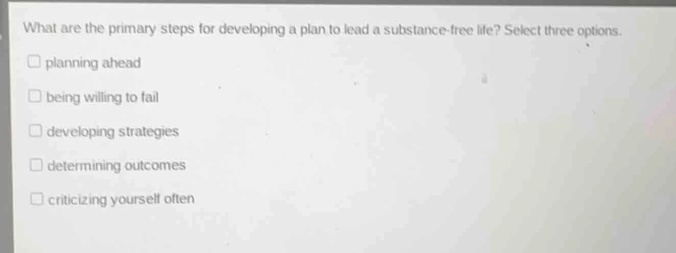 what are the primary steps for developing a plan to lead a substance - …