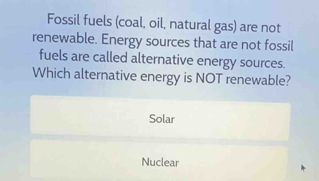fossil fuels (coal, oil, natural gas) are not renewable. energy sources…