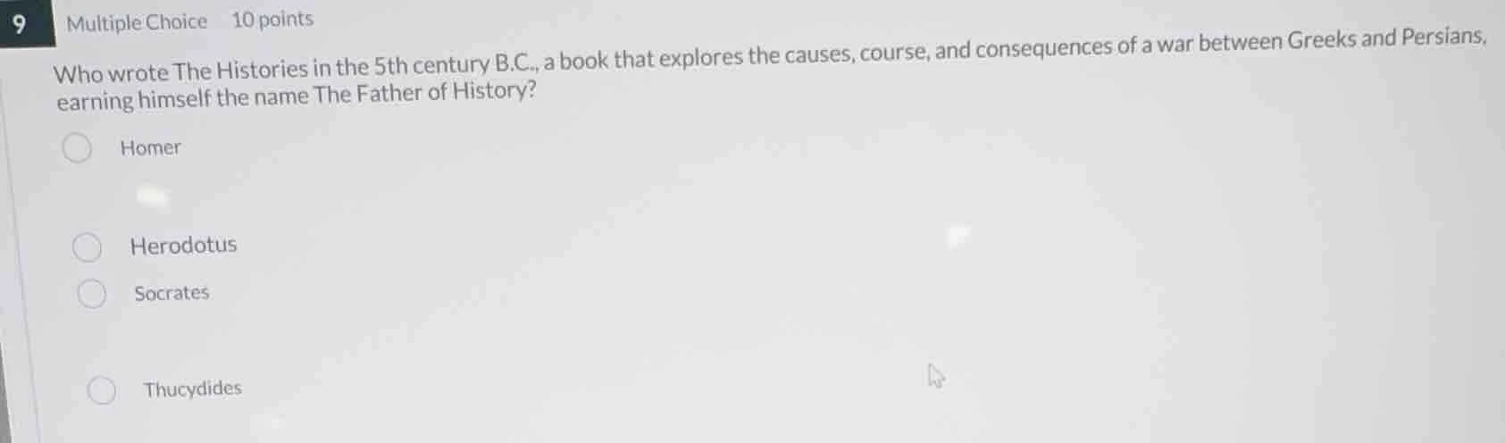 who wrote the histories in the 5th century b.c., a book that explores t…