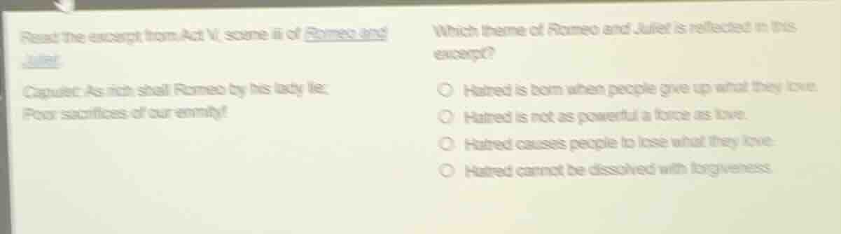 read the excerpt from act vi, scene ii of romeo and juliet. capulet: as…