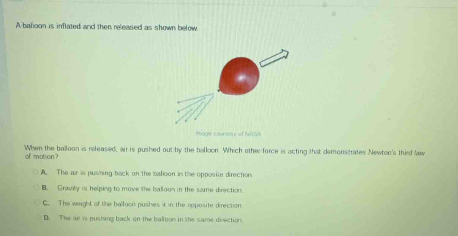 a balloon is inflated and then released as shown below. when the balloo…