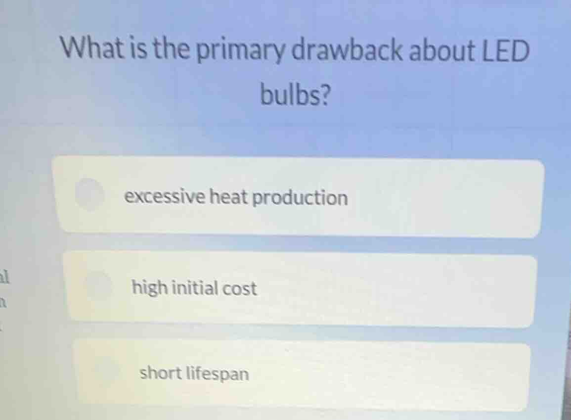what is the primary drawback about led bulbs? excessive heat production…