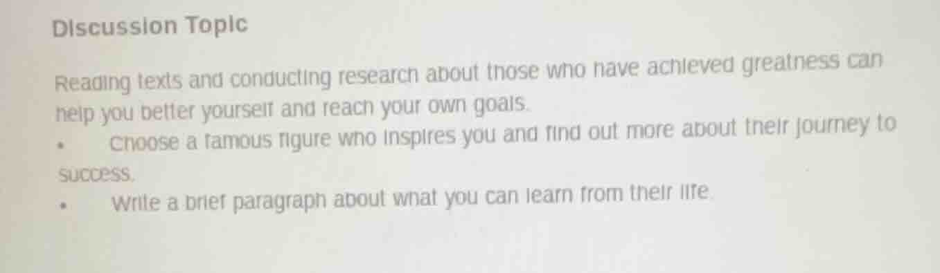 discussion topic reading texts and conducting research about those who …