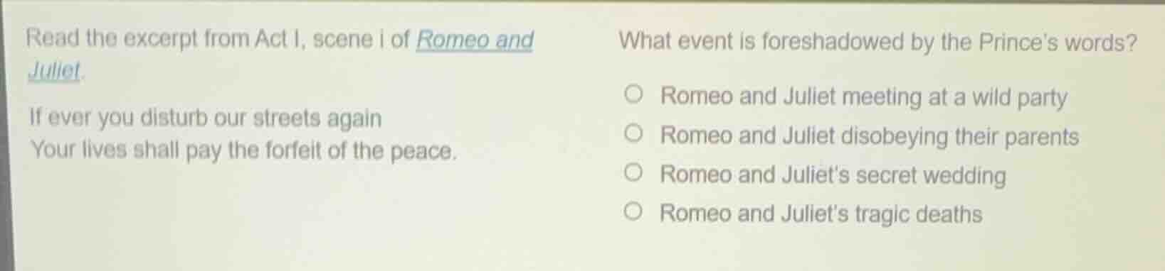 read the excerpt from act i, scene i of romeo and juliet. if ever you d…