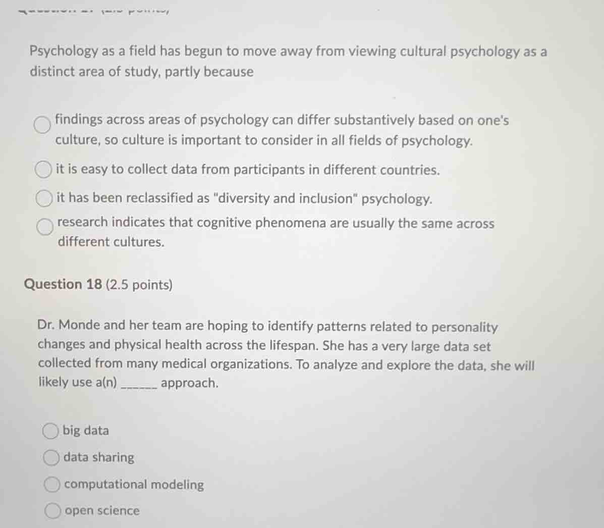 psychology as a field has begun to move away from viewing cultural psyc…
