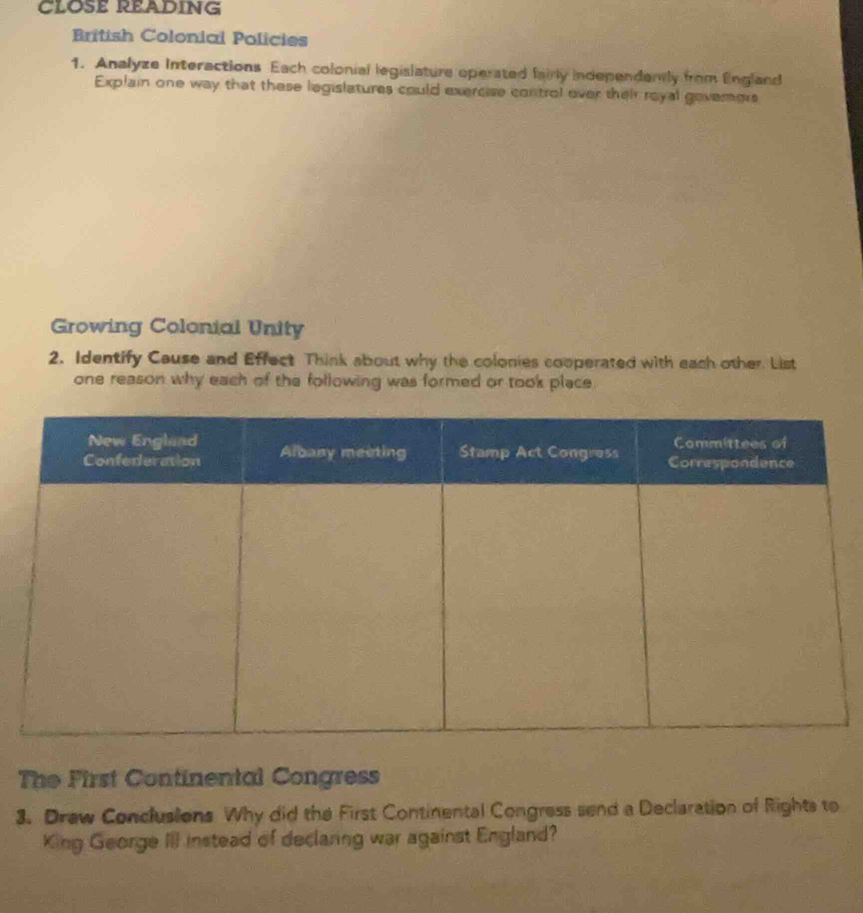 close reading british colonial policies 1. analyze interactions each co…