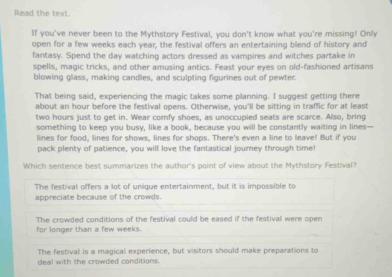 read the text. if youve never been to the mythstory festival, you dont …