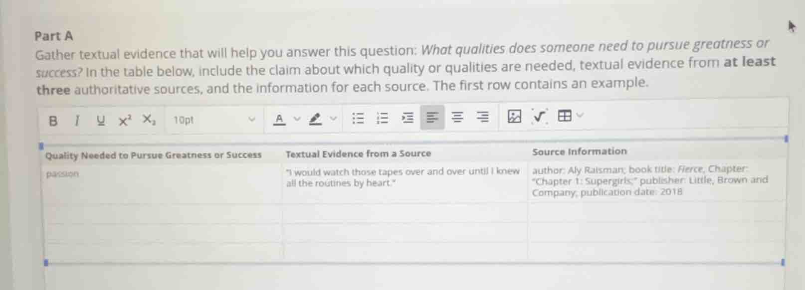part a gather textual evidence that will help you answer this question:…