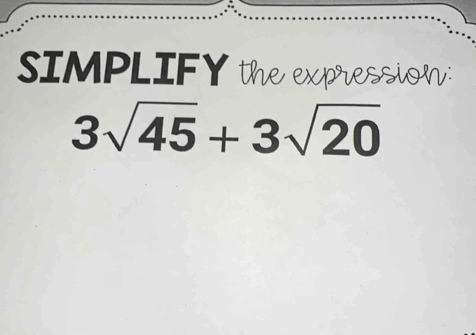 simplify the expression: $3\\sqrt{45} + 3\\sqrt{20}$