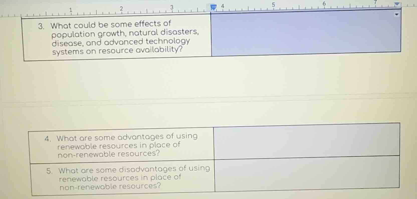 3. what could be some effects of population growth, natural disasters, …