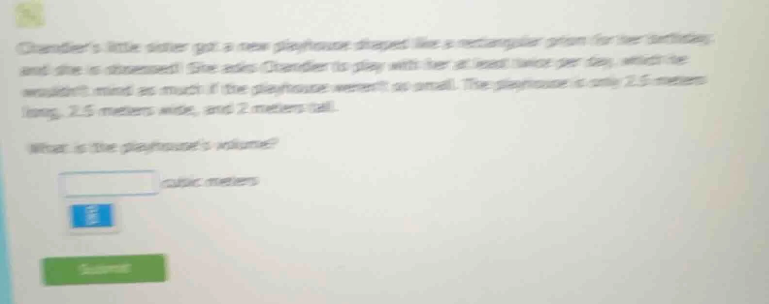 chandlers little sister got a new playhouse shaped like a rectangular p…