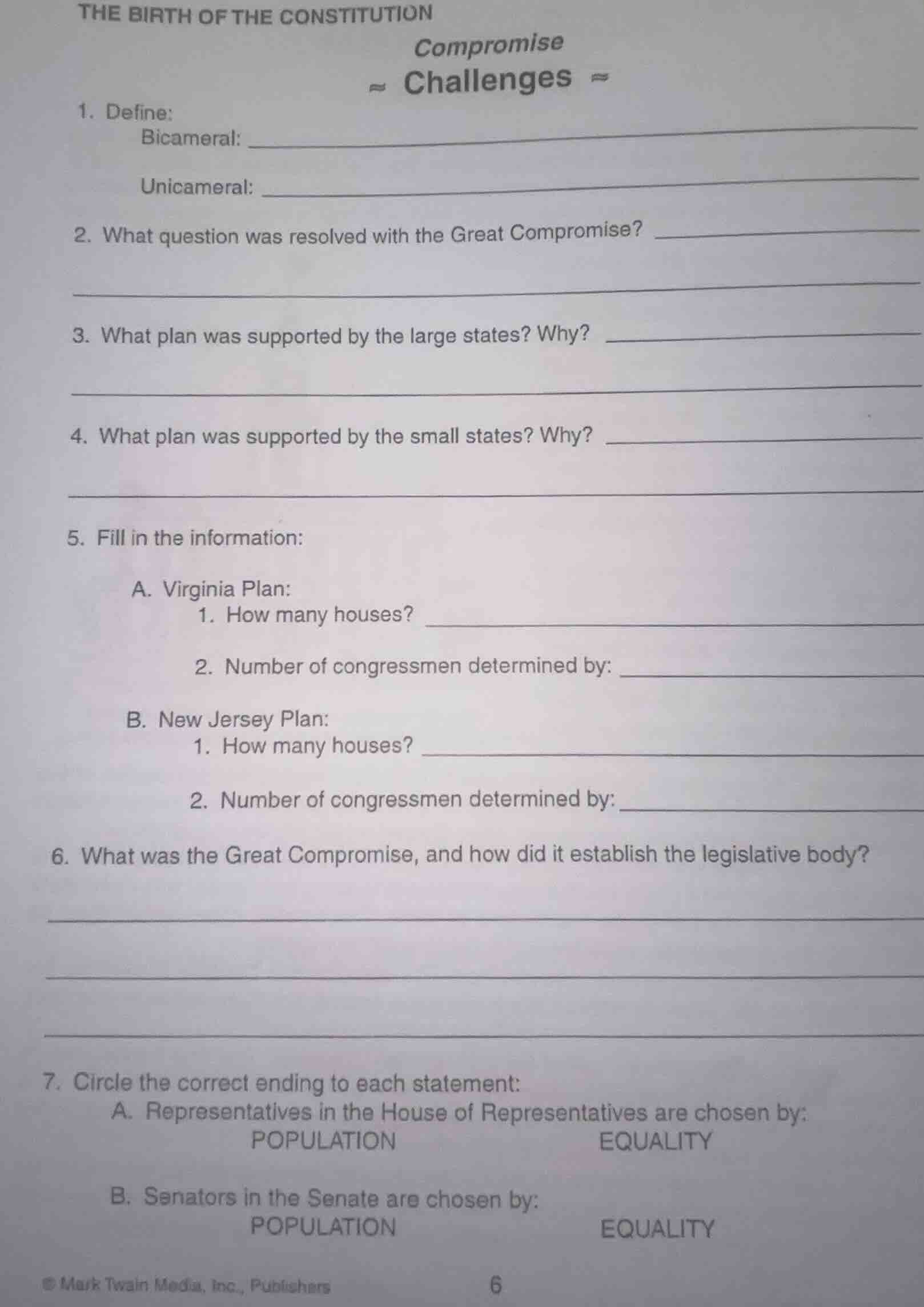 the birth of the constitution compromise ≈ challenges ≈ 1. define: bica…