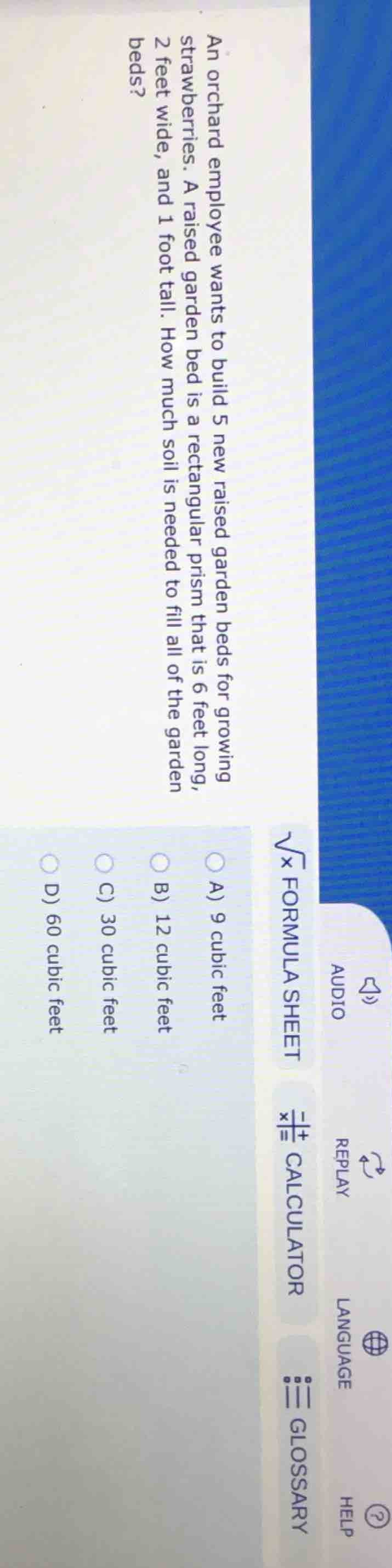 an orchard employee wants to build 5 new raised garden beds for growing…
