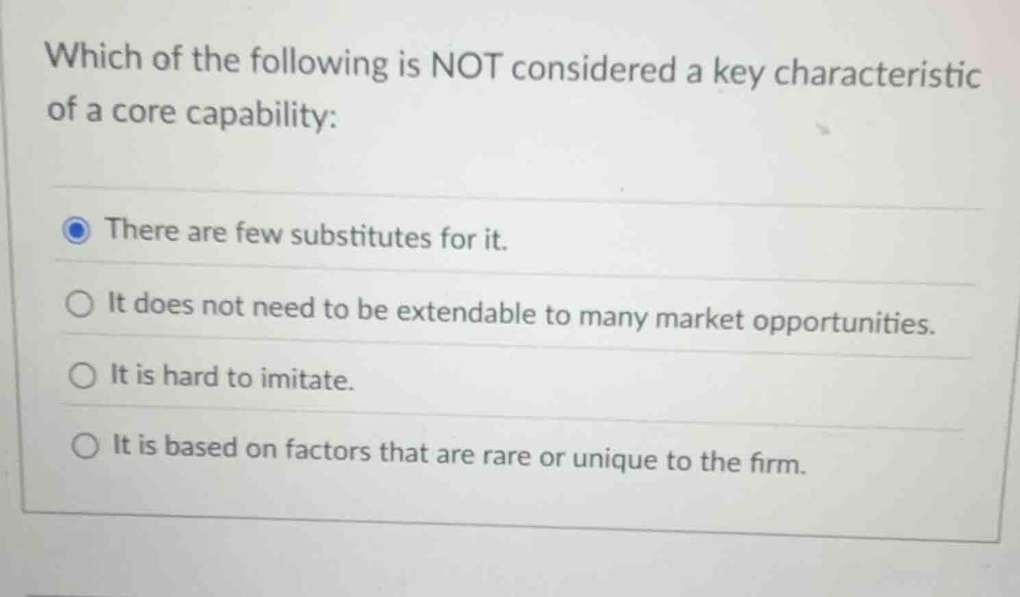 which of the following is not considered a key characteristic of a core…