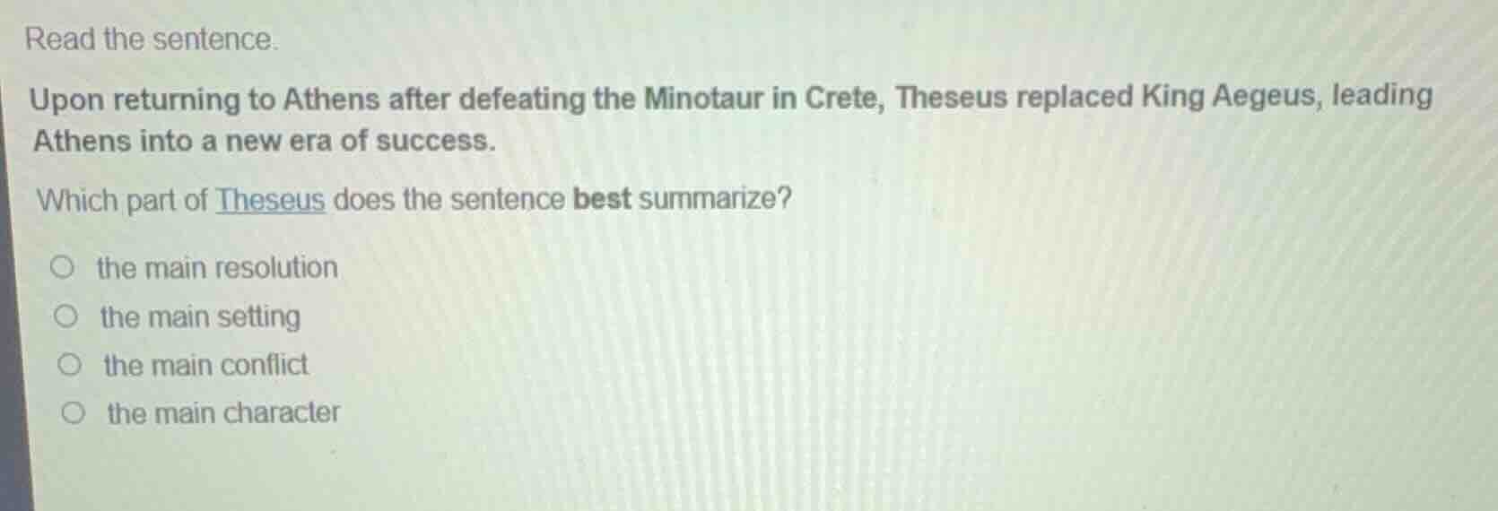 read the sentence. upon returning to athens after defeating the minotau…
