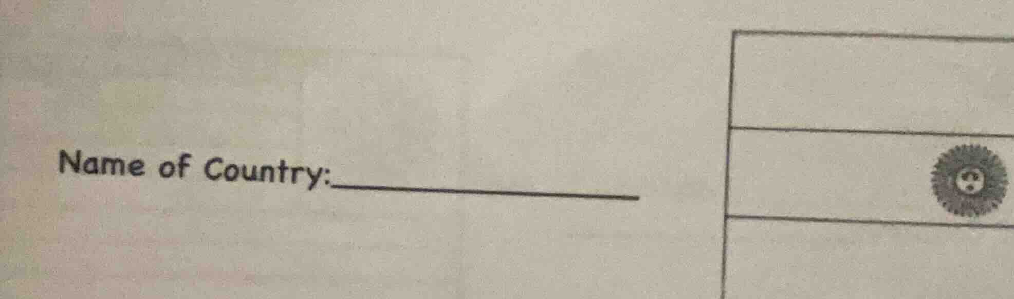 name of country: