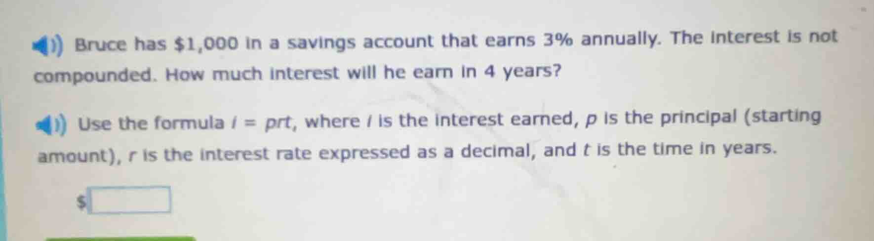 bruce has $1,000 in a savings account that earns 3% annually. the inter…
