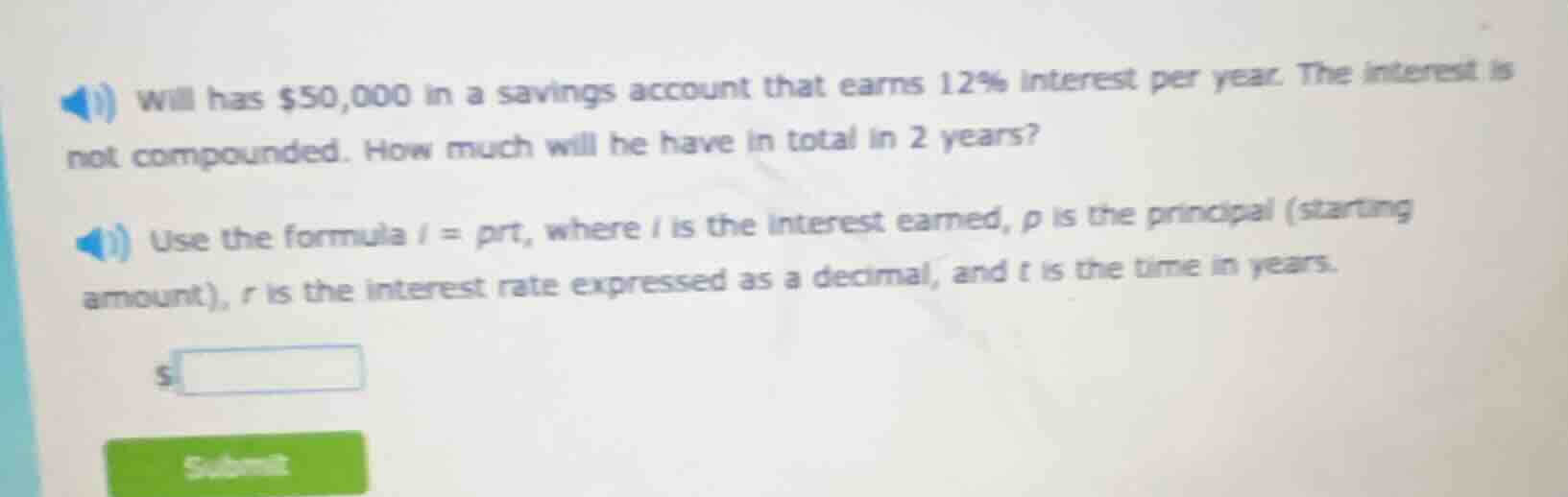 will has $50,000 in a savings account that earns 1.2% interest per year…