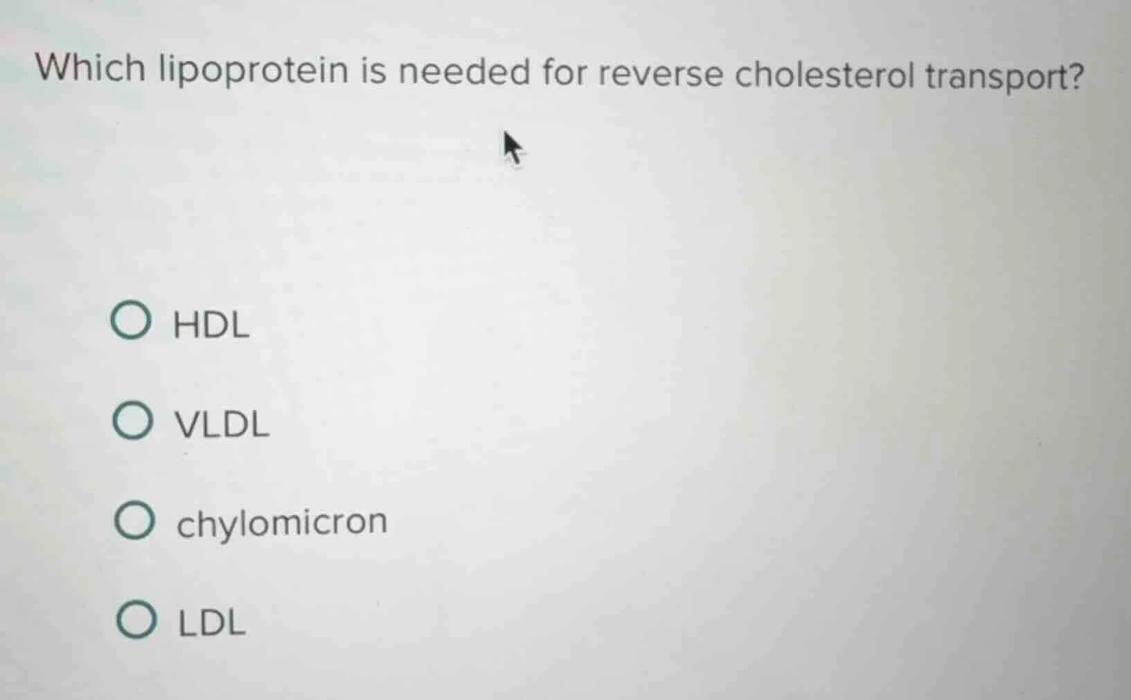 which lipoprotein is needed for reverse cholesterol transport?\ \ \\(\\…
