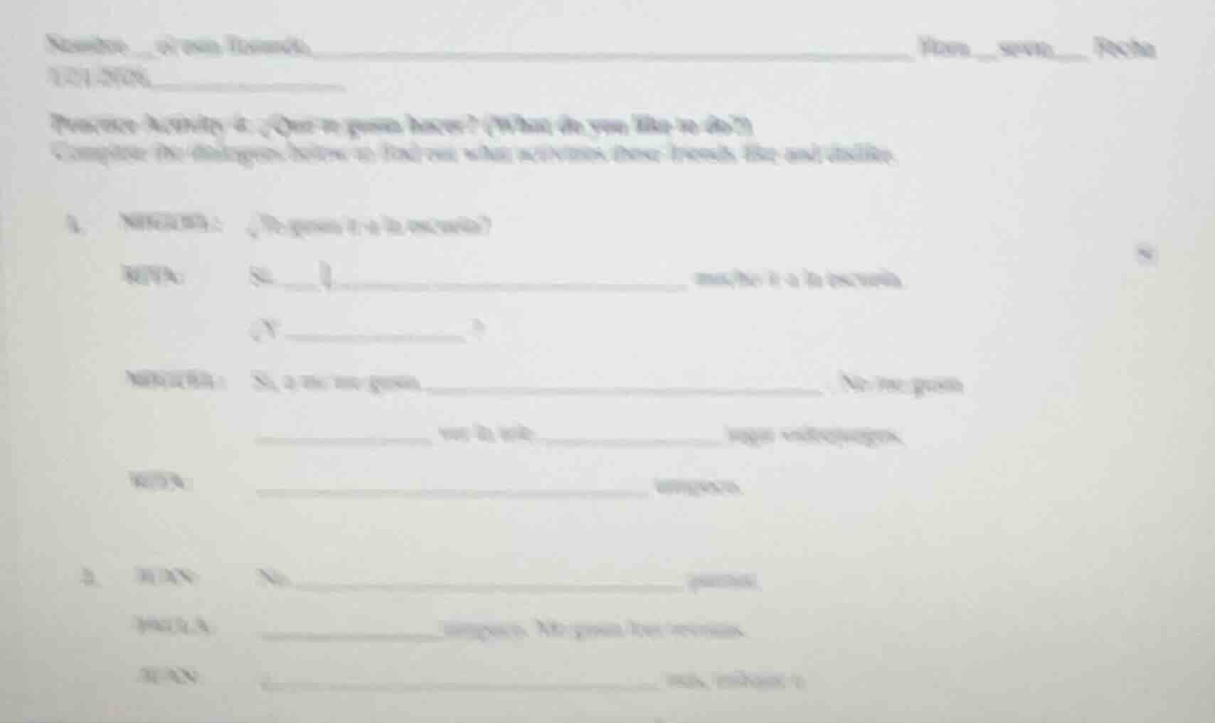 name: ______ class: ______ date: ______ practice activity 4: ¿qué te gu…