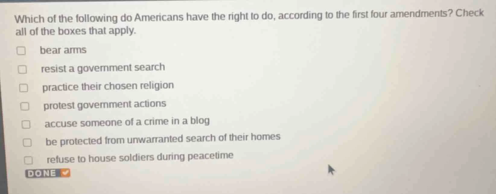 which of the following do americans have the right to do, according to …