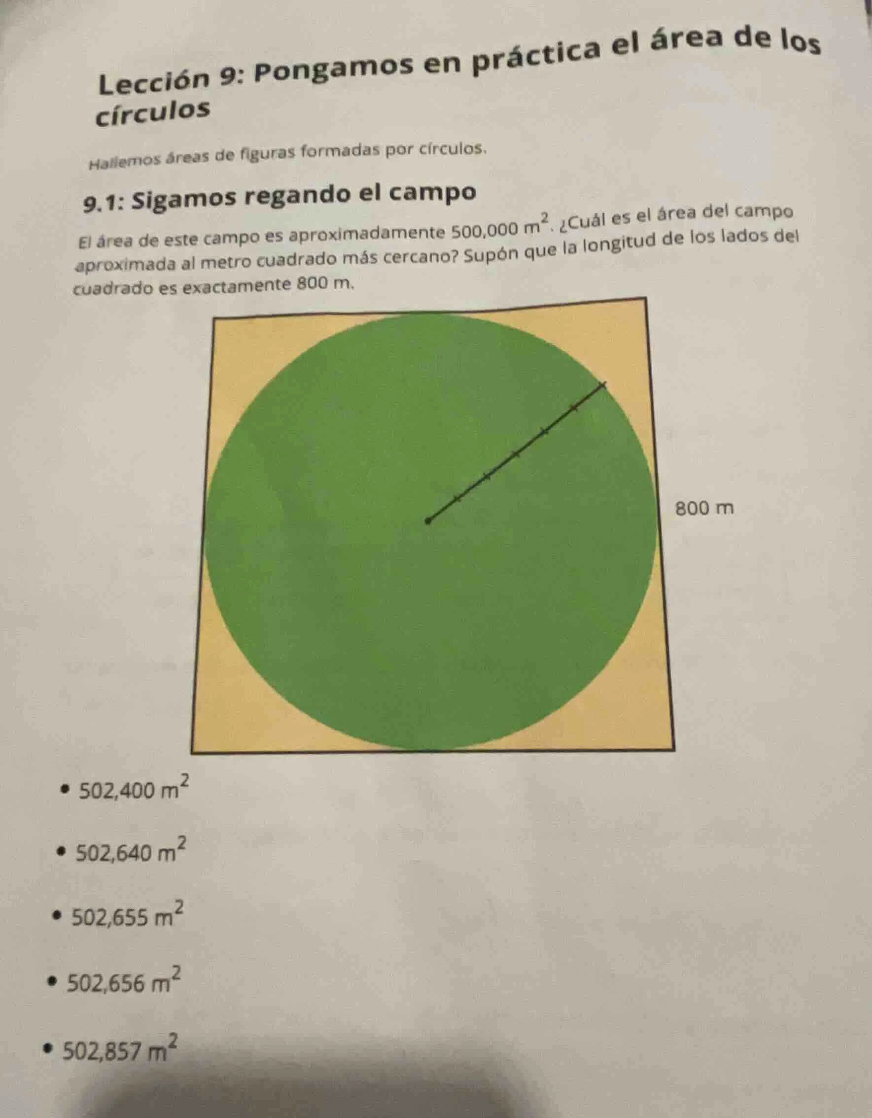 lección 9: pongamos en práctica el área de los círculos hallemos áreas …